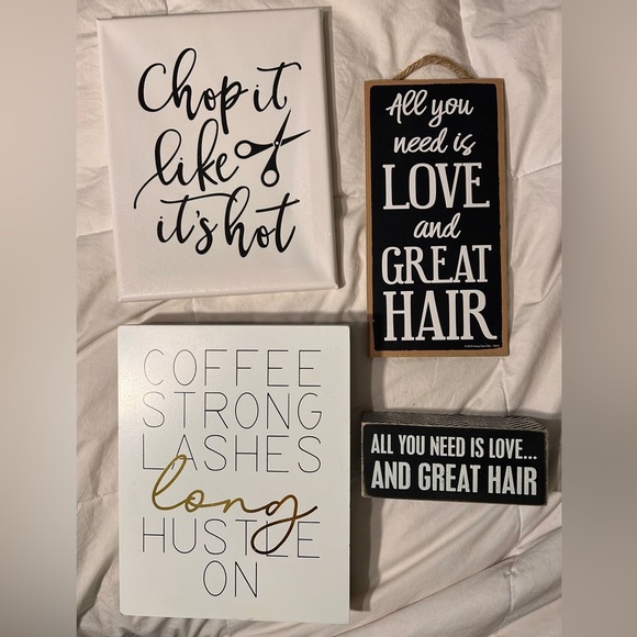 Set of 4 Hair Stylist “sayings” assorted signs Lot/Bundle - Picture 4 of 7
